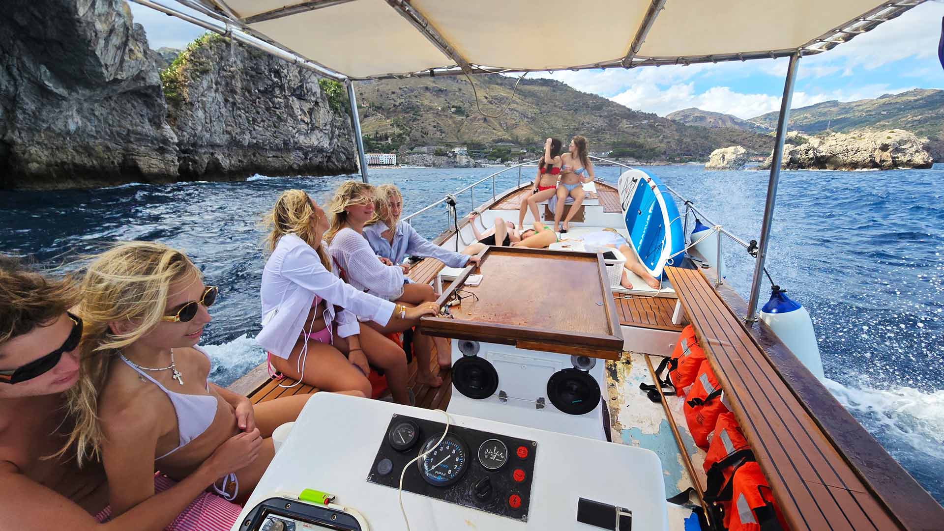Bays and caves of Taormina seen from the sea